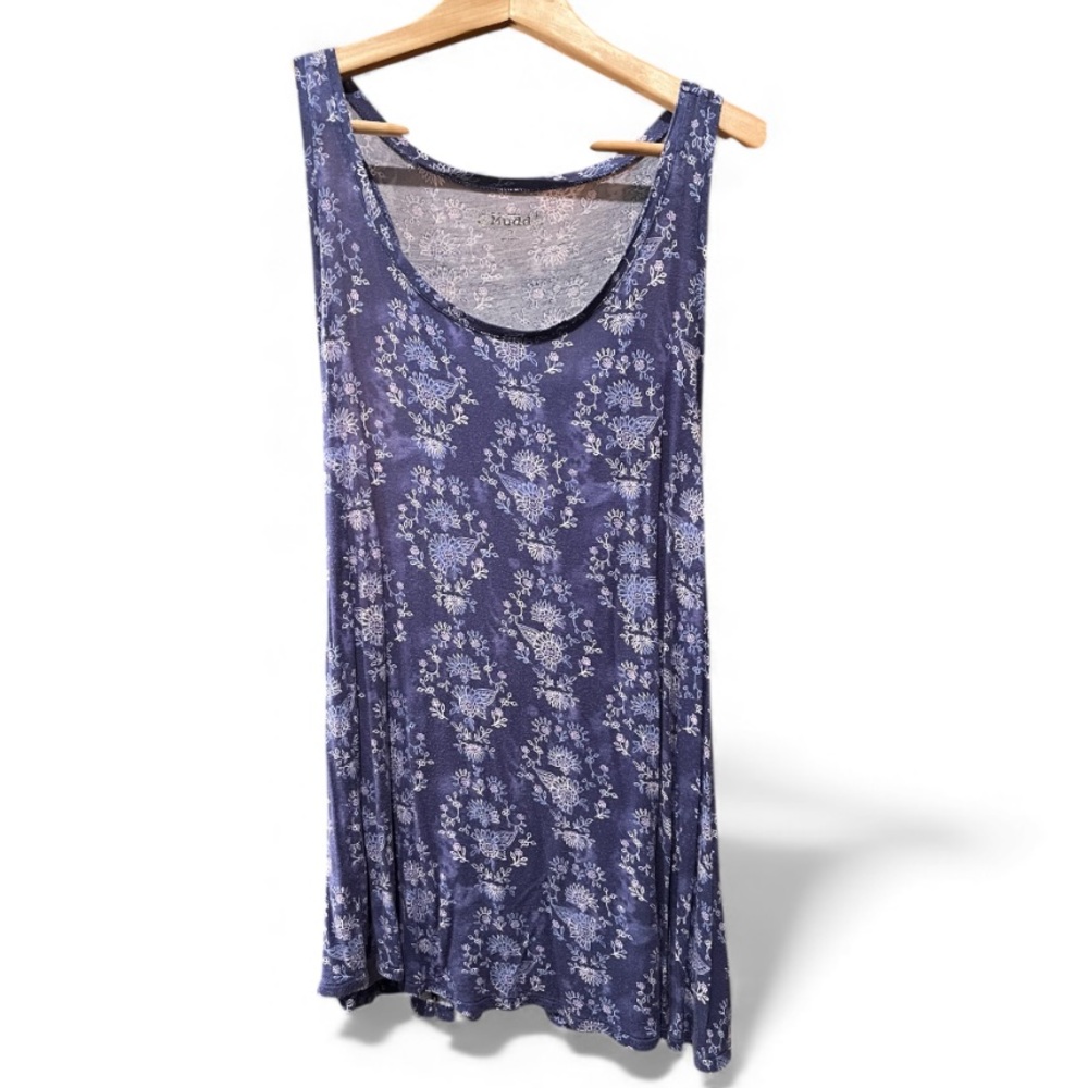 Blue Floral Racerback Tank